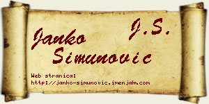 Janko Simunović vizit kartica